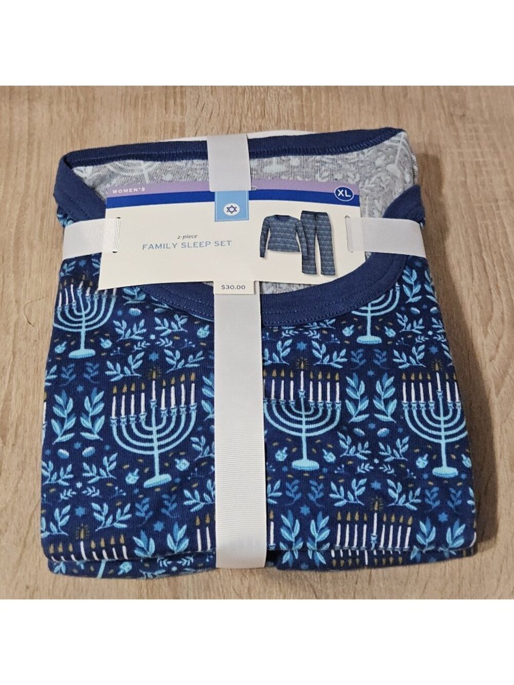 Women's Pajamas Size Xl Hanukkah 2 Piece Sleep Set Dreidel Menorah Print Cotton